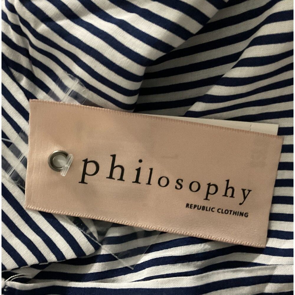Philosophy Blue Striped Button Down Shirt Sz XS - Picture 9 of 13